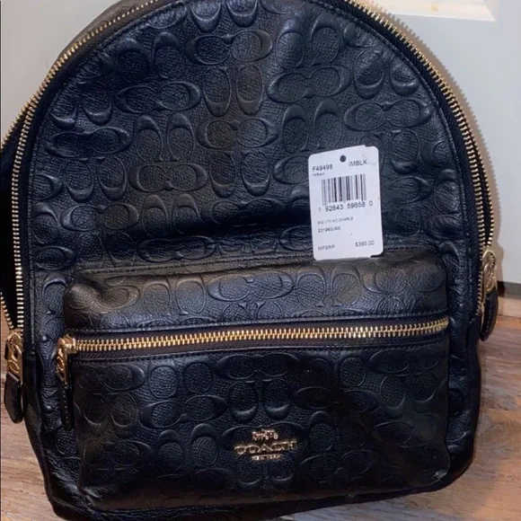 black matching coach backpack and wristlet billfold COACH purse backpack with matching wallet | Depop main image 3